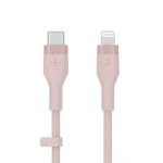 كيبل شحن وتوصيل سيليكون بيلكن USB-C to Lightning Cable زهري