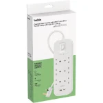 BELKIN 6-Outlet Surge Protector 18W, Usb-A & Usb-C Ports, 2M Cord SRB002ar2M