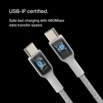 ⁦كيبل USB-C to USB-C من بيلكن مُضفر 60W قطعتين 1متر⁩ - الصورة ⁦3⁩