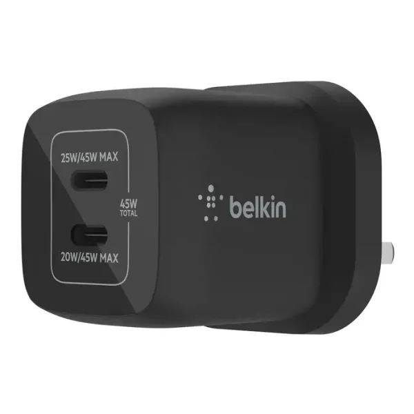 Belkin Dual USB-C GaN Wall Charger with PPS 45W