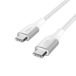 ⁦كيبل بيلكن USB-C to USB-C بطول 2متر مُضفر أبيض⁩ - الصورة ⁦2⁩