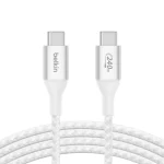 ⁦كيبل بيلكن USB-C to USB-C بطول 2متر مُضفر أبيض⁩ - الصورة ⁦4⁩