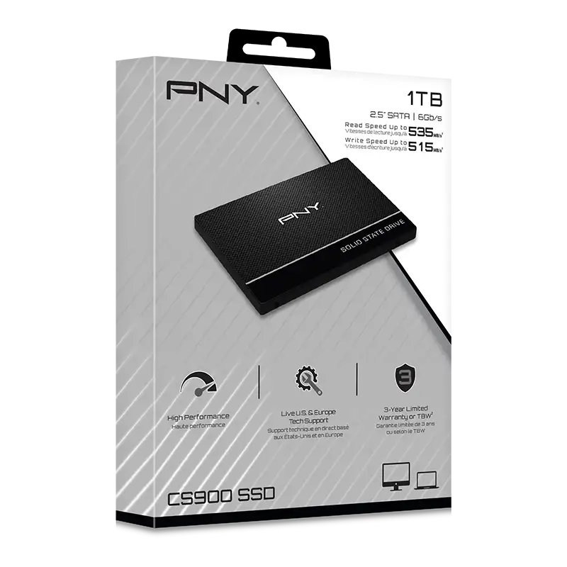 PNY CS900 SSD 1TB SATA III　さらに外付け化ケースつき هارد تخزين خارجي 1 تيرا PNY CS900 2.5'' SATA III SSD - كلش زين
