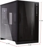 ⁦كيس حاسوب ليانلي داينمك LIANLI 011 DYNAMIC أبيض وأسود⁩ - الصورة ⁦2⁩