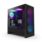 ⁦كيس حاسوب NZXT H5 FLOW EDITION ATX RGB متوسط أبيض وأسود⁩ - الصورة ⁦2⁩