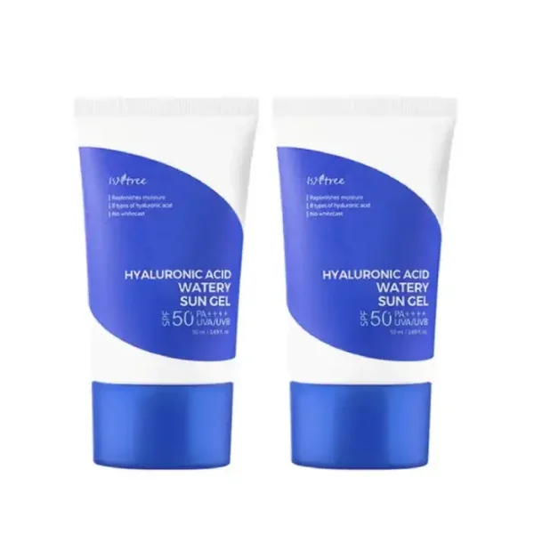 ايزنتري واقي شمس SPF50 جل بحمض الهاليرونك اسيد 50 مل قطعتين