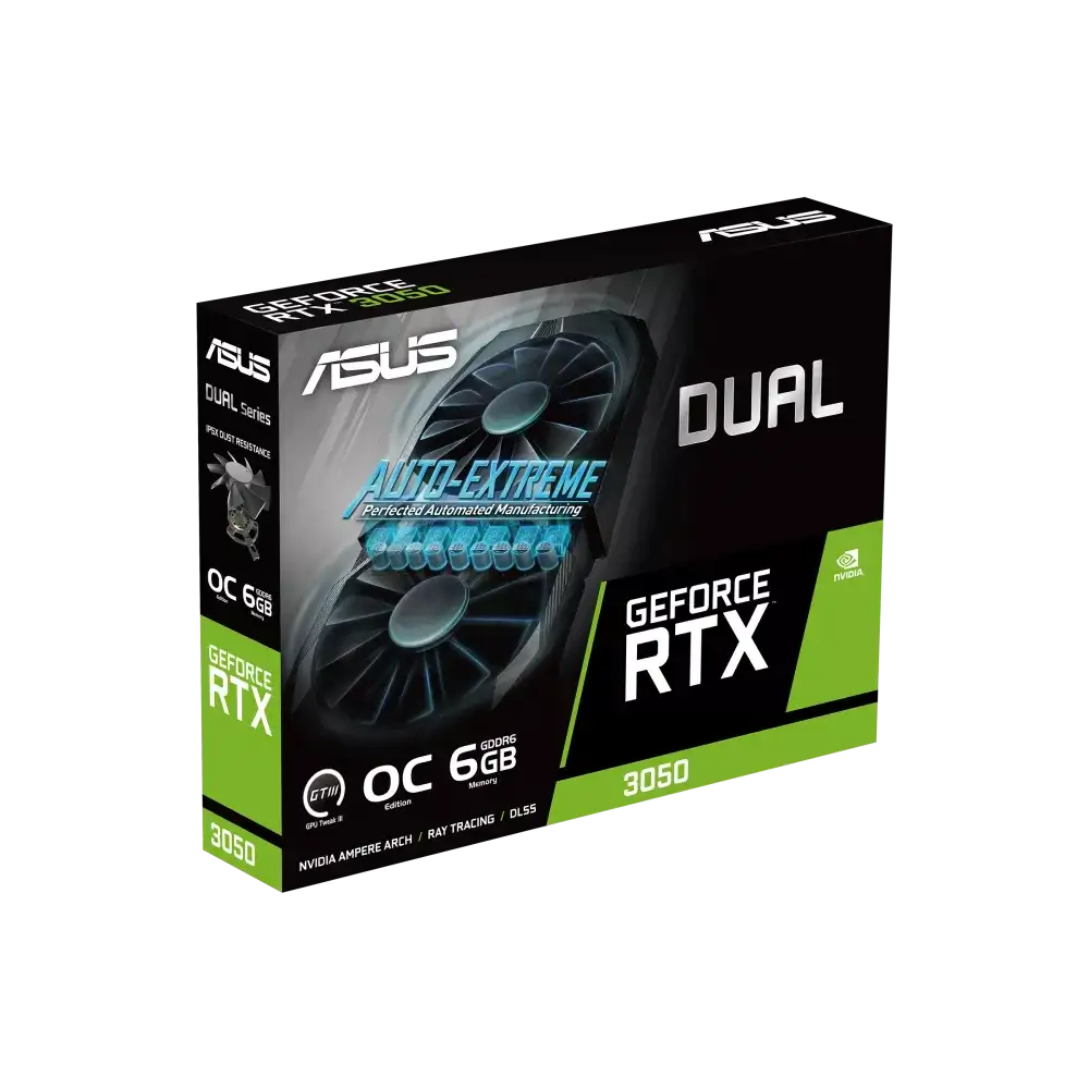 ASUS Dual GeForce RTX 3050 OC Edition 6GB GDDR6 (1) ASUS Dual GeForce RTX 3050 OC Edition 6GB GDDR6