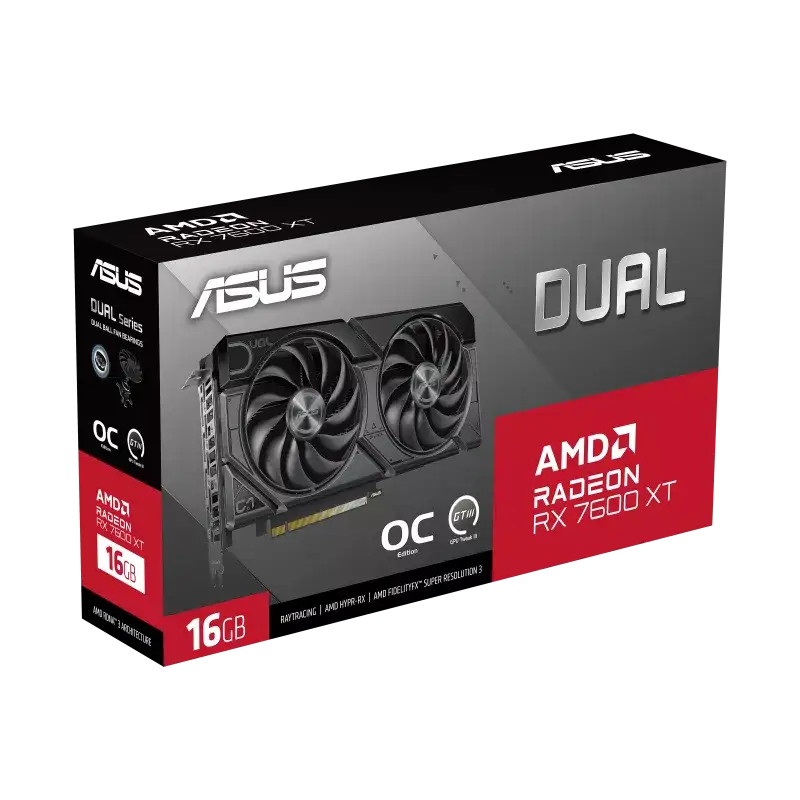 ASUS Dual Radeon RX 7600 XT OC Edition 16GB GDDR6 (2) ASUS Dual Radeon RX 7600 XT OC Edition 16GB GDDR6