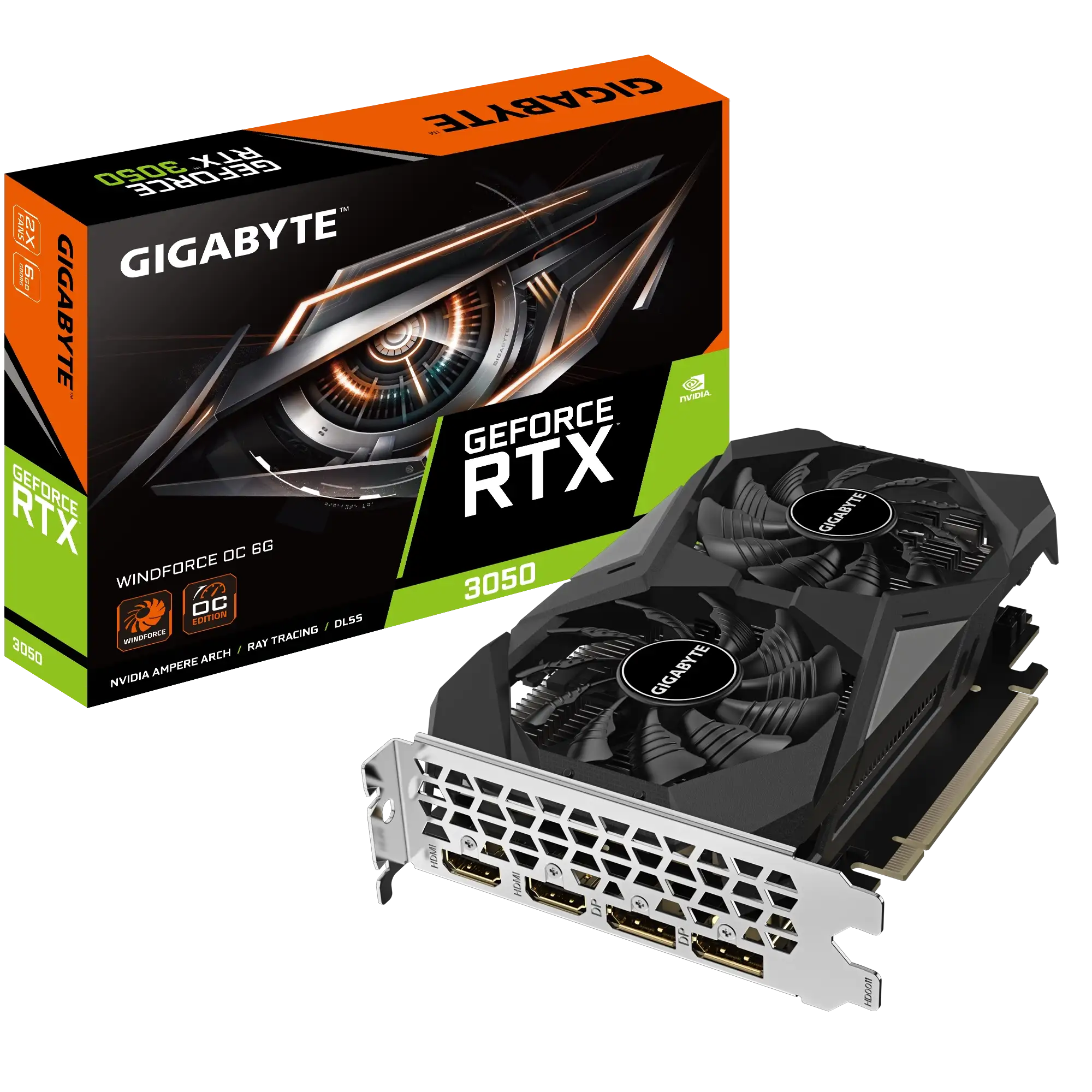 GeForce RTX™ 3050 WINDFORCE OC 6G-01 GIGABYTE GeForce RTX 3050 WINDFORCE OC 6G