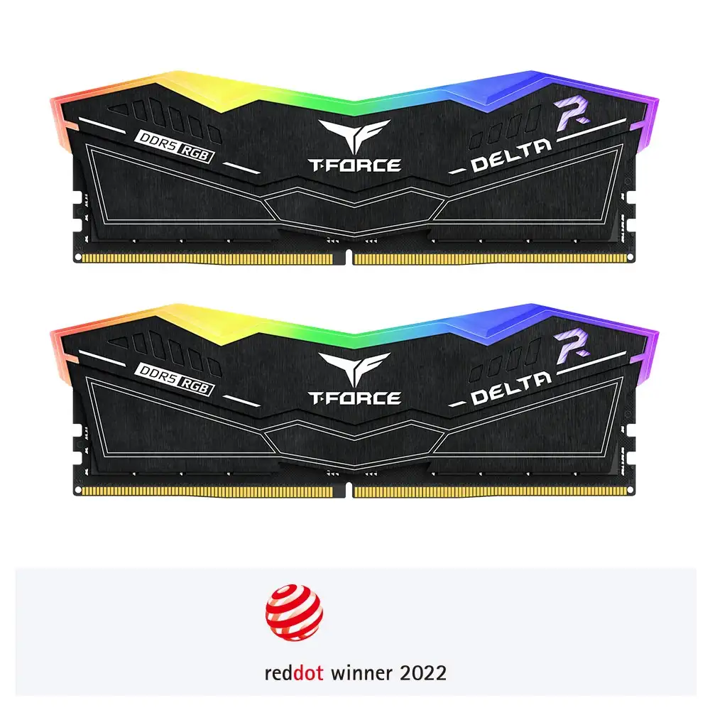TEAMGROUP T-Force Delta RGB DDR5 Ram 32 GB (2 x 16 GB) 6400 MHz PC5-51200 CL32 Módulo de memória