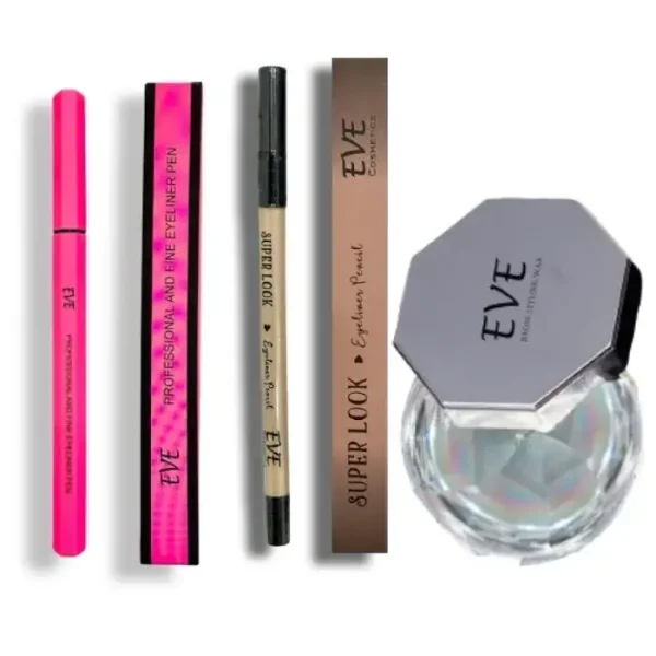 ايف سيت واكس حاجب شفاف+ لاينر PINK + قلم BEIGE