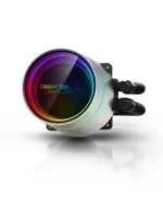 ⁦مروحة تبريد معالج DEEPCOOL CASTLE 240EX 240mm RGB أبيض وأسود⁩ - الصورة ⁦4⁩