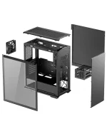 ⁦كيس حاسوب Deepcool MACUBE 310P ATX زجاجي أسود وأبيض⁩ - الصورة ⁦4⁩
