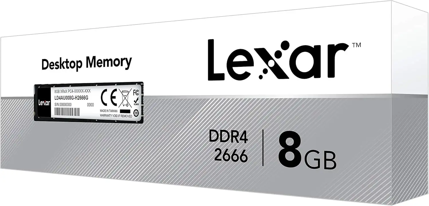 Lexar 8GB DDR4-2666MHz U-DIMM (1) Lexar 8GB DDR4-2666MHz U-DIMM