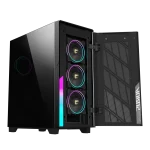 ⁦كيس GIGABYTE AORUS C500 GLASS Tempered Glass أسود⁩ - الصورة ⁦2⁩