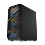 ⁦كيس Xigmatek LAMIYA TEMPERED GLASS 3+1FAN RGB أسود⁩ - الصورة ⁦4⁩