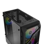 ⁦كيس Xigmatek LAMIYA TEMPERED GLASS 3+1FAN RGB أسود⁩ - الصورة ⁦5⁩
