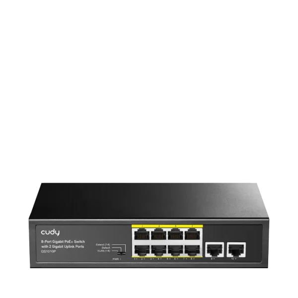 Cudy 8-Port Gigabit PoE+ Switch 2 Gigabit Uplink Ports