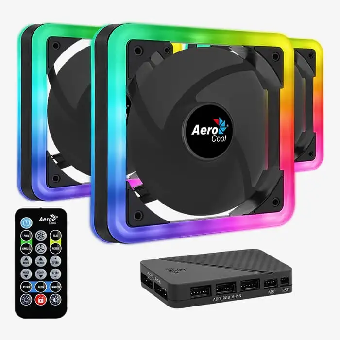 AEROCOOL Edge 14 Pro 3 ARGB FANS 14CM REMOTE CONTROL AEROCOOL Edge 14 Pro 3 ARGB FANS 14CM REMOTE CONTROL