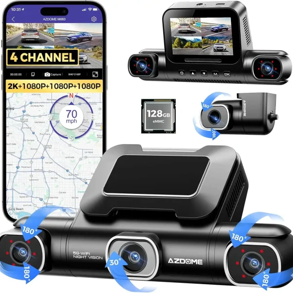 AZDOME 360° 4 Channel Dash Cam M660