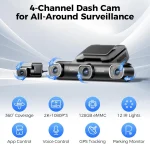 ⁦داش كام كاميرا ازدوم للسيارة AZDOME 360° 4 Channel Dash Cam M660⁩ - الصورة ⁦2⁩