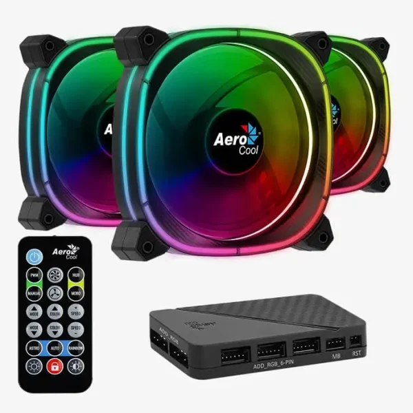 Aerocool Astro 12 Pro 12CM 3 ARGB FANS REMOTE CONTROL