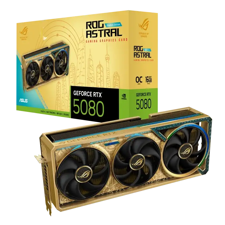 ASUS ROG Astral GeForce RTX 5080 Dhahab CORE OC Edition ASUS ROG Astral GeForce RTX 5080 Dhahab CORE OC Edition