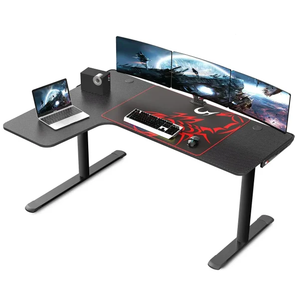 EUREKA ERGONOMI L & R Shaped Gaming Desk