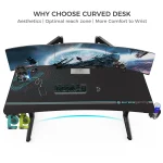 ⁦طاولة ألعاب EUREKA ERGONOMIC P60B Full-Surface Mousepad Gaming Desk⁩ - الصورة ⁦2⁩
