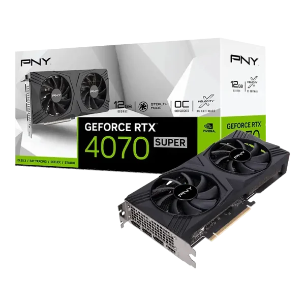 PNY GeForce RTX 4070 SUPER 12GB VERTO Overclocked Dual Fan DLSS 3