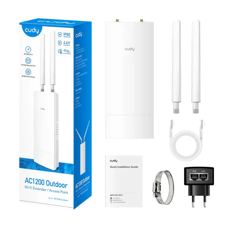 CUDY OutdoorIndoor AC1200 Wi-Fi Range Extender RE1200
