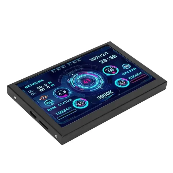 GOWENIC 5in USB Screen Temperature Monitor IPS HD
