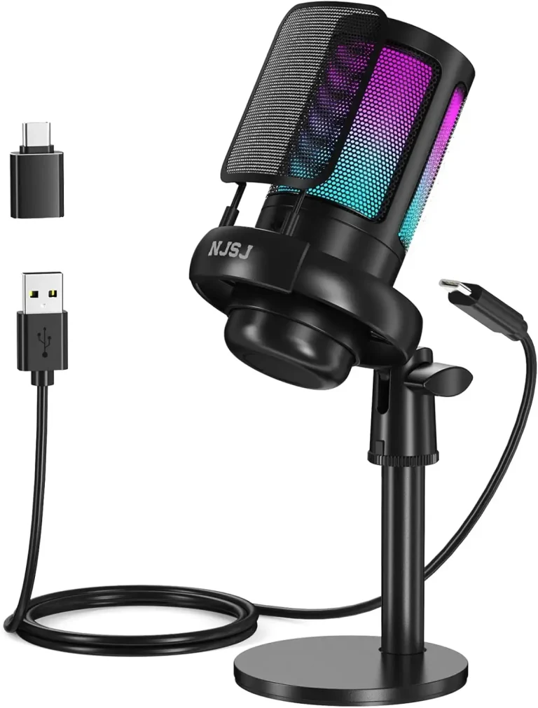 NJSJ USB Microphone RGB Gaming Mic