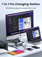 UGREEN 100W USB-C Charging Station with AC Outlet Nexode 7-in-1 GaN