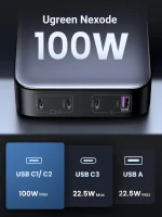 ⁦شاحن 4 منافذ UGREEN Nexode 100W GaN USB C Charging Station⁩ - الصورة ⁦3⁩