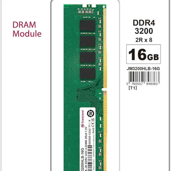 Transcend DDR4 3200MHz Unbuffered SO-DIMM (2x8GB) 16GB
