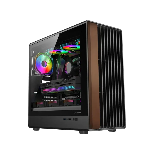 GAMEON TIMBER Midnight Series ARGB PWM Mid Tower Gaming Case