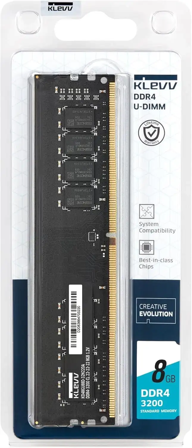 رام KLEVV DDR4 8GB (1x8GB) 3200MHz CL22 1.2V UDIMM - كلش زين