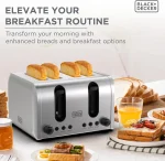 ⁦محمصة خبز توستر BLACK & DECKER 4-Slice Toaster 2100W Double-Sided Heating⁩ - الصورة ⁦2⁩
