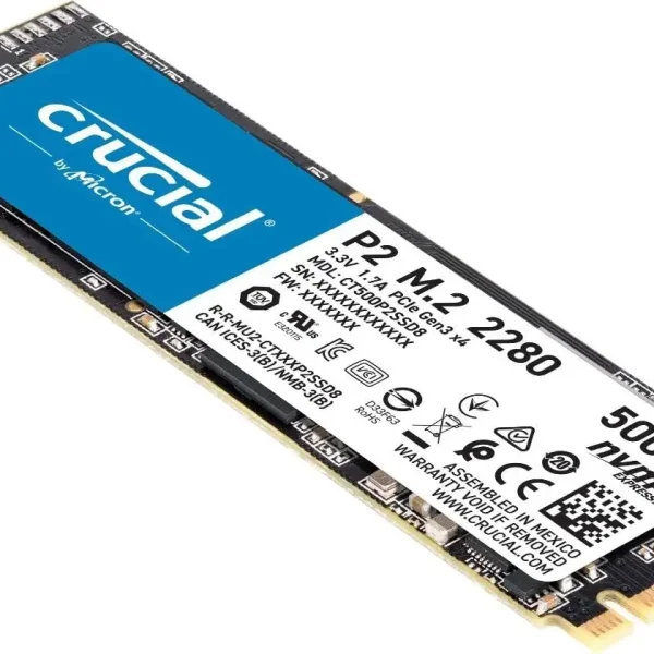 Crucial 500GB NVMe SSD M.2 PCIE P2 GEN.3 2400MB/s