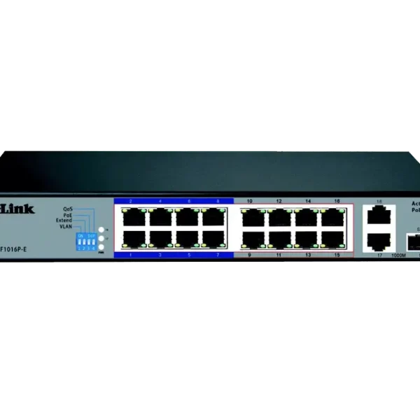 D-Link 16-Port 10/100 Long Range PoE+ Surveillance Switch DES-F1016P-E