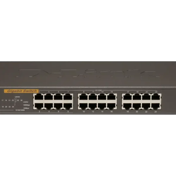 D-Link 24-Port Fast Ethernet Unmanaged Switch With 2 Gigabit Ports DES-1026G