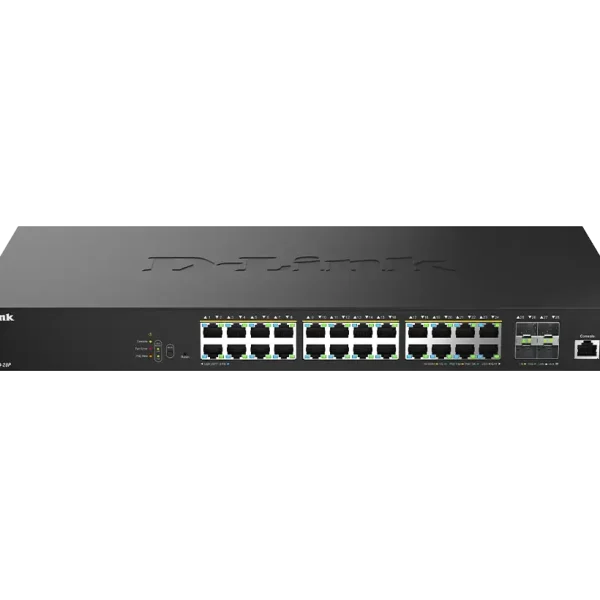 D-Link 28-Port 2.5GB Multi-Gigabit Smart Managed PoE++ Switch with 4 10G SFP+ Ports DMS-1250-28P
