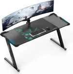 EUREKA ERGONOMIC Gaming Desk with LED Lights RGB Table