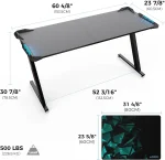 ⁦مكتب ألعاب EUREKA ERGONOMIC Gaming Desk with LED Lights RGB Table⁩ - الصورة ⁦2⁩
