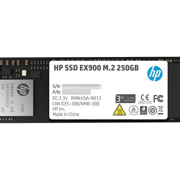 HP EX900 M.2 2280 SSD 250GB NVME GEN.3