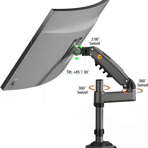 NB North Bayou Monitor Desk Mount Long Arm H100 17-30