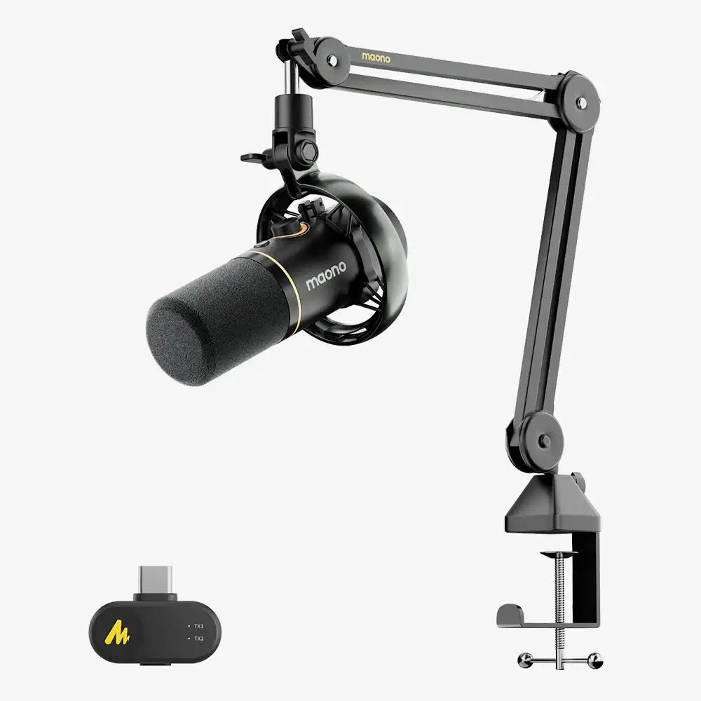 Maono PD200W Hybrid Podcasting Microphone With Stand