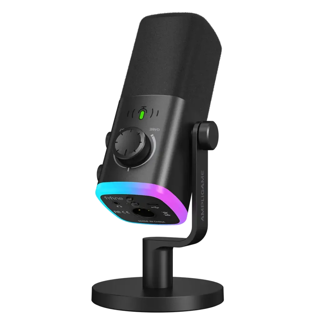 FIFINE AmpliGame AM9 USBXLR Dynamic Microphone RGB
