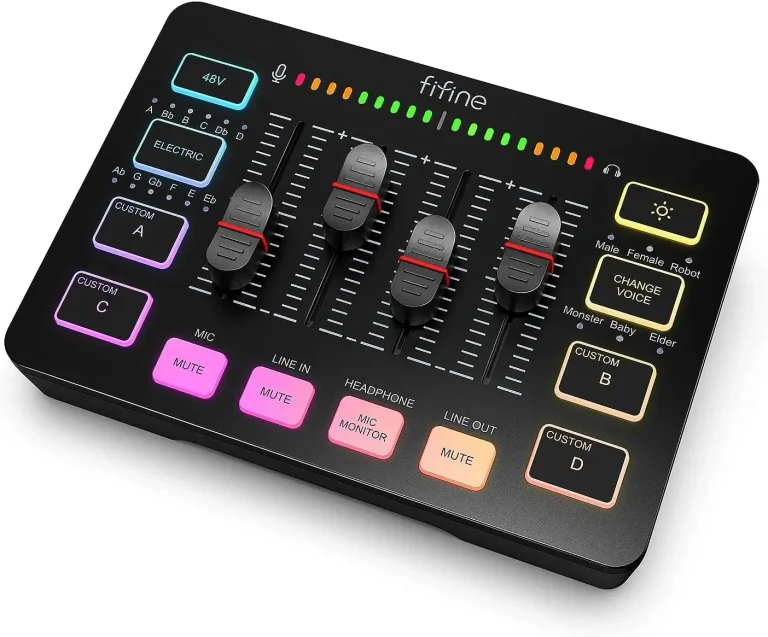 FIFINE AmpliGame SC3 Gaming Audio Mixer with RGB